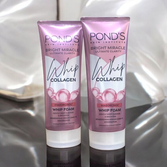 2 Pond's Bright Miracle Ultimate Clarity Whip Collagen NIASORCINO Whip Foam 100g - Picture 1 of 3